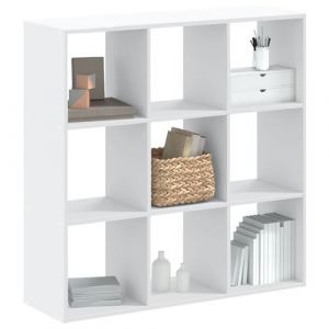 VidaXL Bibliothèque blanc 102x32x102 cm bois d'ingénierie, étagère, étagère à livres, support de livre, armoire de rangement, étagère de rangement