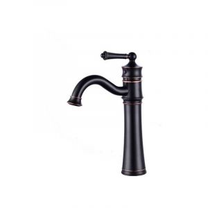 Desconocido Silla Mitigeur lavabo retro bec haut en Laiton, économie d'eau, Noir