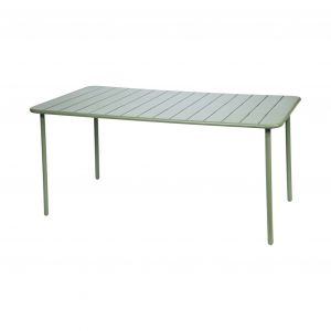 Table de jardin métal 6-8 places vert Amelia 160x90xH725cm