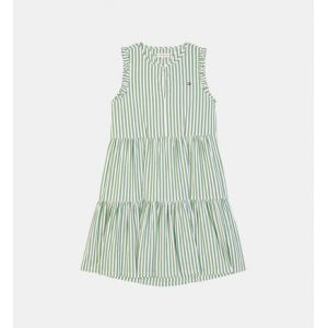 Tommy Hilfiger Robe fluide rayée sans manches coton Vert - Couleur Vert - Taille 12-14 ans