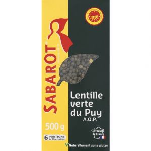 Sabarot Lentille verte du Puy, riche en fibres et en min&eacute;raux