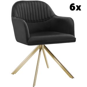 TecTake Chaise pivotante en velours rembourrée avec dossier arrondi