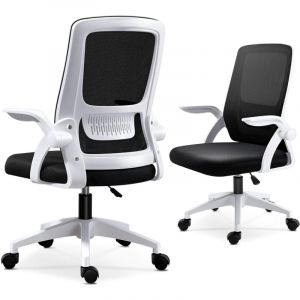Magicfox - Chaise de bureau - Fauteuil de Bureau Ergonomique avec siège et Dossier en maille, Pivotant, Hauteur Réglable Charge 120 kg - Blanc