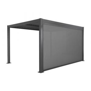 Sweeek Pergola bioclimatique aluminium et acier 3x4m lames orientables + store 4m PALACE anthracite