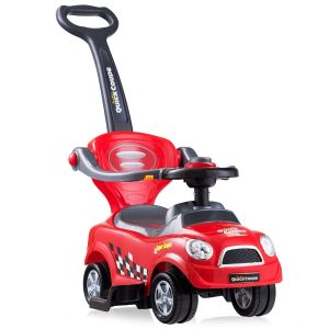 Coast 3-in-1 voiture coulissante chariot coulissant avec poignée coulissante amovible et barre de protection rouge