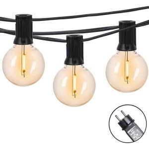 Guirlande lumineuse ext&eacute;rieure - 7.5m - Blanc chaud - LED en verre transparent