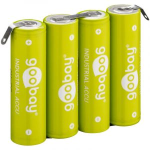 Goobay 4x AA (Mignon) - 2100 mAh - cosse à souder (Z), pile nickel-hydrure métallique (NiMH), 4,8 V