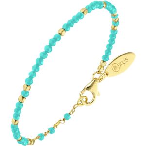 Bracelet Argent Doré Simple Perles Naturelles Turquoise