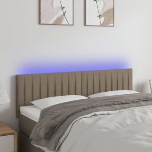 VidaXL Hoofdbord LED 144x5x78/88 cm stof taupe3121852