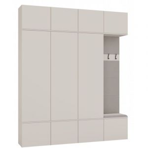 HAGA - Ensemble d’entrée avec 3 armoires + porte-manteau + banc 200x35x238 cm - beige cachemire