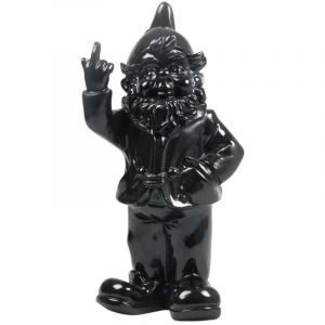 Nain de jardin en résine F*ck 16 x 12 x 32 cm Noir