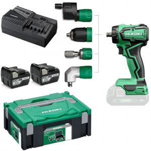 Hikoki Perceuse-visseuse 18 V - 165 mm - 55 Nm + 2 batteries 5 Ah + chargeur en coffret HitCase II DS18DDQWSZ