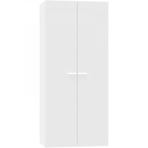 Image de Pegane Armoire placard / meuble de rangement coloris blanc - Hauteur 180 x Longueur 79 x Profondeur 52 cm