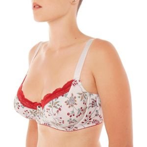Image de Soutien-gorge grand maintien ivoire/orange Insolente - Pomm'Poire