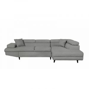 Image de Canapé d'Angle Droit Convertible "Tean" 271cm Gris Clair & Noir