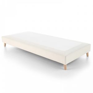 Oviala Sommier à lattes actives en bois massif blanc 90 x 200 cm - Blanc