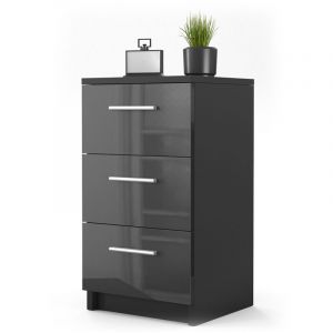 Table de chevet 66cm Noir armoire de nuit Vicco