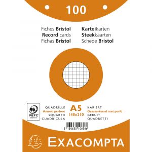 Image de Exacompta Set de 10 paquets 100 fiches film perfor&eacute; 148x210mm assortis,