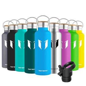 Super Sparrow Gourde Isotherme - Bouteille Isotherme - 750ml - Gourde Inox Bouche Standard - Gourde Sport Étanche - Gourde Enfant sans BPA, pour Sport, Gym, Voyage