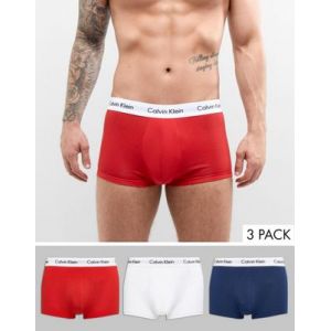 Calvin Klein Lot de 3 boxers coton mélangé stretch taille basse Rouge Bicolore - Taille L;M;S;XL