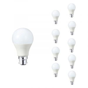 Silamp Ampoule LED B22 9W 220V A60 180° (Pack de 10) - Blanc Neutre 4000K - 5500K -
