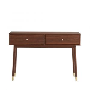 Image de DRAWER GRUDE - Console 2 tiroirs en bois L120cm - Noyer