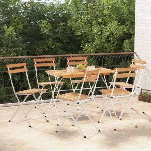 VidaXL Chaises de bistrot pliantes 6 pcs Bois d'acacia solide et acier