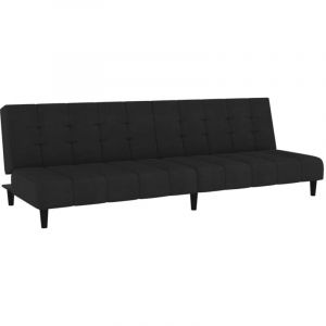 VidaXL Canap&eacute;-Lit 2 Places Noir Velours