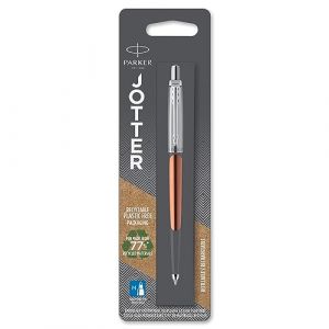 Parker Stylo-bille Jotter Chelsea orange avec attributs chromés | Emballé sous blister