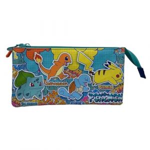CYPBRANDS Cyp Brands-Pok&eacute;mon Trousse Triple Adaptable au Chariot-Urban Colors, Mixte Enfant, Multicolore, Estand&aacute;r
