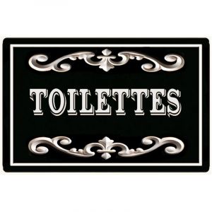 Plaque de porte en m&eacute;tal Toilettes