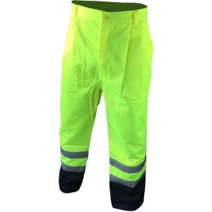 Euro Protection Pantalon Patrol HV jaune fluo navy taille XL : 7PAJPXL