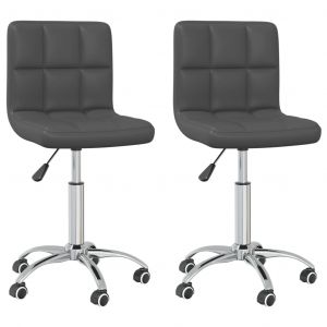 Image de VidaXL Chaises de salle à manger pivotantes 2 pcs Gris Similicuir