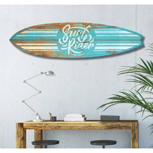 Image de Hexoa Hxa Deco - Planche de Surf Décorative,Impression sur Alu Dibond, Surf Blue California, 145x40 cm