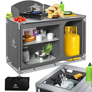 Kesser - Armoire de camping Cuisine de camping avec structure en aluminium Sac de transport inclus Armoire de cuisson pour camping Meubles de camping