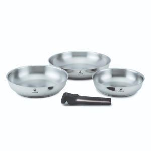 Set De 3 Po&ecirc;les Inox Amovible 20/24/28cm - "R&eacute;actif