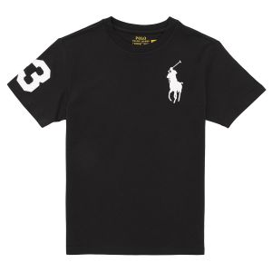 Ralph Lauren T-shirt Big Pony manches courtes noir blanc junior - S