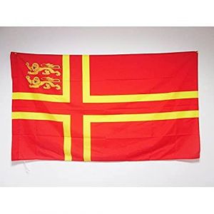 Image de AZ FLAG Drapeau Normandie Croix de Olaf 2 Lions 90x60cm - Drapeau Normand 60 x 90 cm Fourreau pour hampe