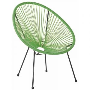 Beliani Fauteuil spaghetti en rotin vert pour intérieur et extérieur ACAPULCO II