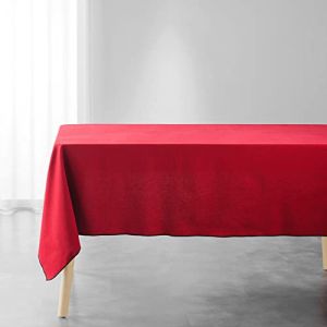 NAPPE RECTANGLE 140 x 240 CM COTON RECYCLE UNI MISTRALINE BORDEAUX