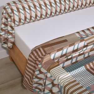 Blanc des vosges Parure drap plat + 2 taies 65 x 65 satin FUSION Ambre