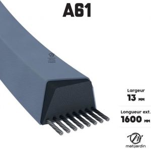 Courroie tondeuse A61 Trap&eacute;zo&iuml;dale - 13 mm x 1600 mm