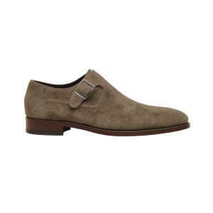 Greve Buckle Shoe Magnum Taiga Suede - Size 42 - Brown - Width H - Elegant and Comfortable