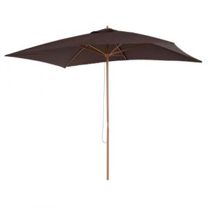 Outsunny Parasol Droit rectangulaire Bois Polyester Haute densité 2,95 x 2 x 2,55 m Chocolat