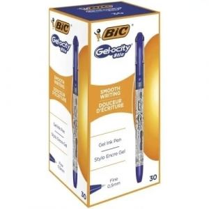 Bic Gelocity Lot de 30 stylos à encre gel Bleu