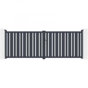 Casanoov - Portail aluminium battant 4m veymont 400x140cm gris