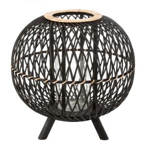 Prix Lanterne Design Boule sur Pied 43cm Noir