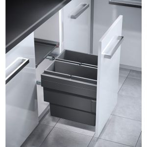 Hailo Poubelle de cuisine tri sélectif 2 bacs encastrable 36L (18+18) Cargo Synchro