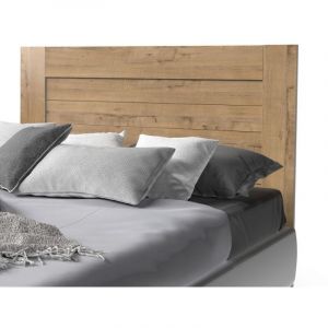 Image de Muebles Pitarch | T&ecirc;te de Lit Double 150 Moderne, Ch&ecirc;ne Gold, 116x164x2,2 cm, Chambre de Mariage, Vintage Planches, Collection Aroa