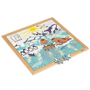 Educo Puzzle en Bois - Nature et climat Puzzle Réchauffement climatique - jeu Montessori